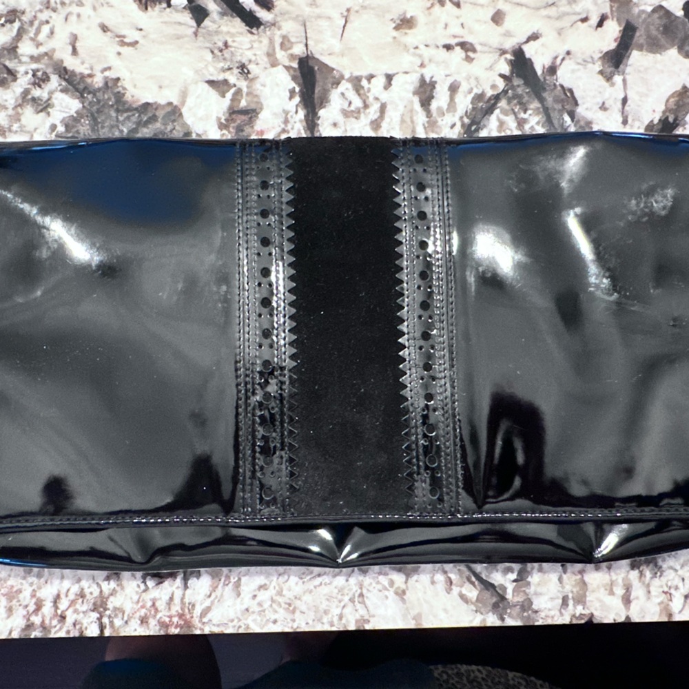 Cole Haan black patent leather clutch